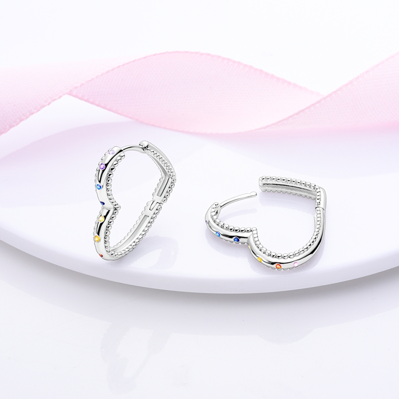 Women's Exquisite 925 Sterling Silver Heart-Shaped Earrings